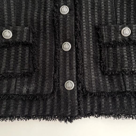 SAND Copenhagen Chili Tweed Jacket Size 38 Black Fringe - Picture 5 of 16